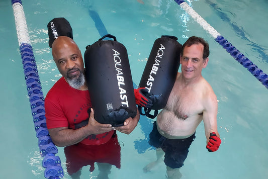 AquaBLAST demonstration by Coach Mack Allison and Rob Magrino for Aqua Fitness, Water Aerobics, Hydro Workouts, and Kickboxing
