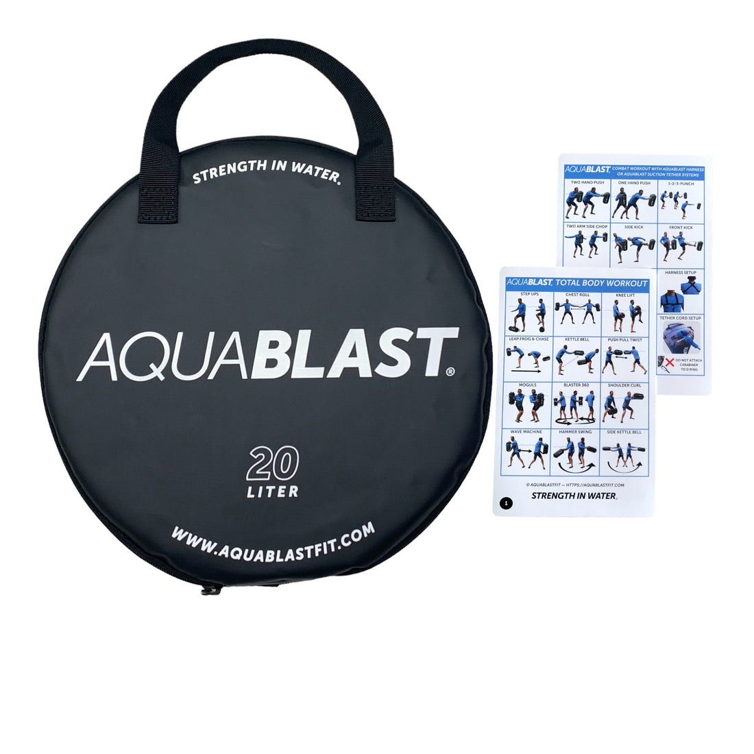 AquaBLAST 20 Liter Fitness and Punching Bag with waterproof workout cards