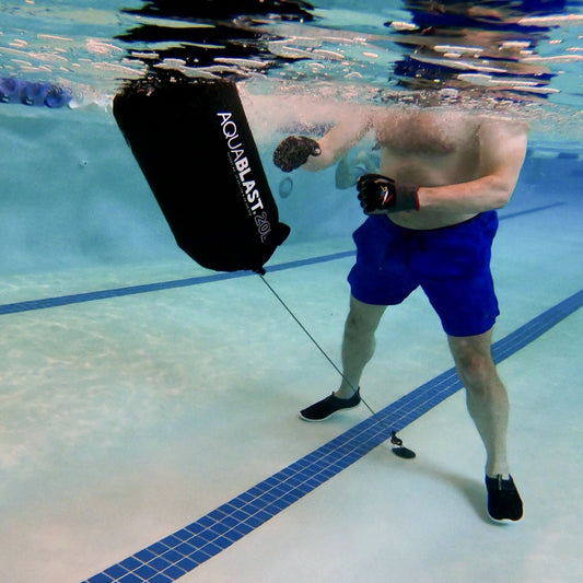 Kickboxing with the AquaBLAST Suction Tether System (vs Harness) - AquaBlastFit