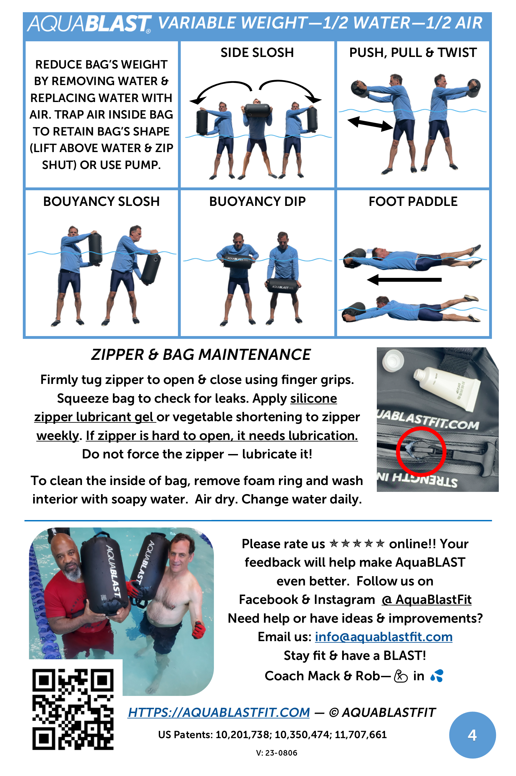 AquaBLAST Workout Cards