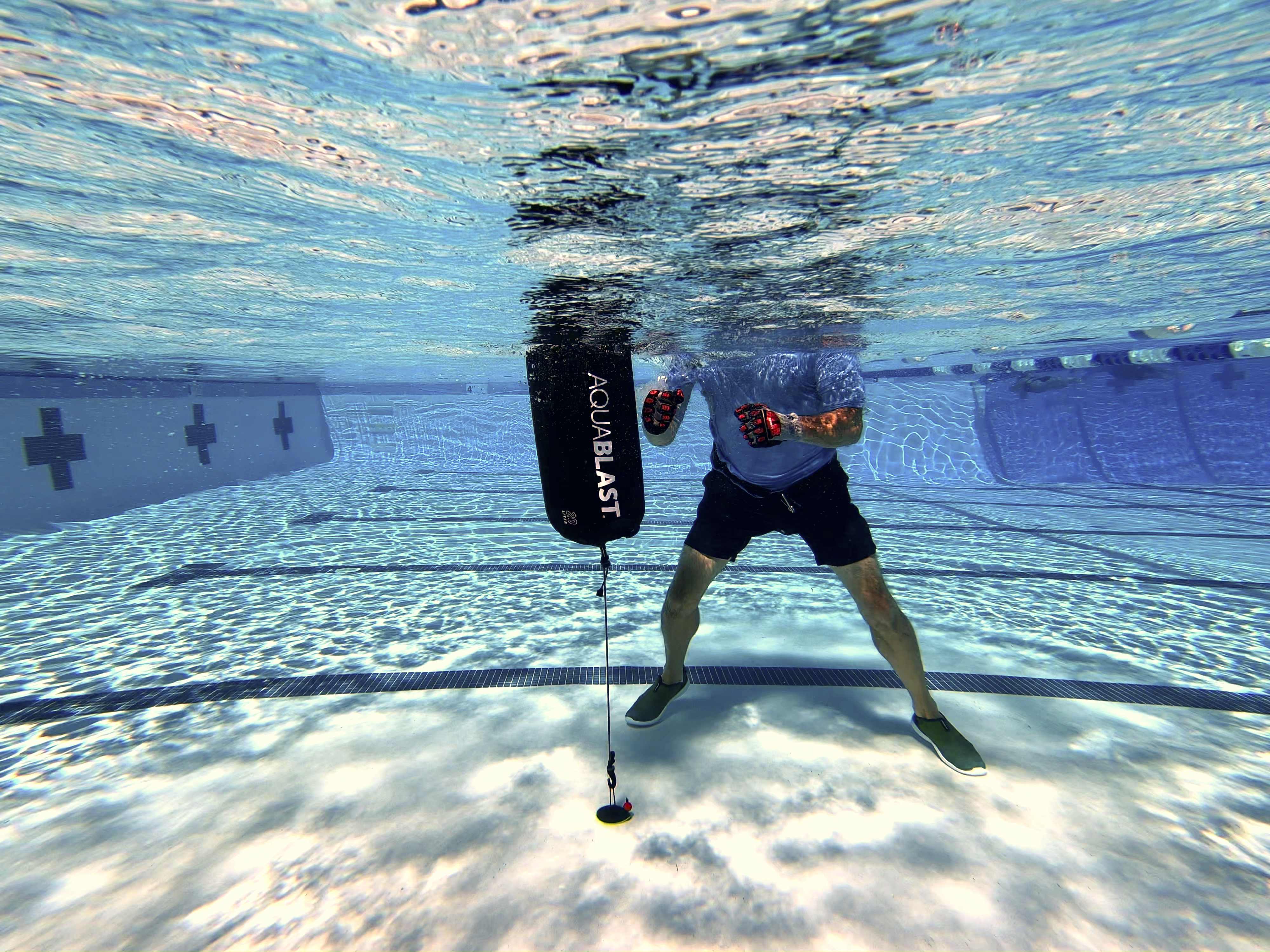 AquaBLAST Suction Tether makes kickboxing fun and low impact aquatic fitness