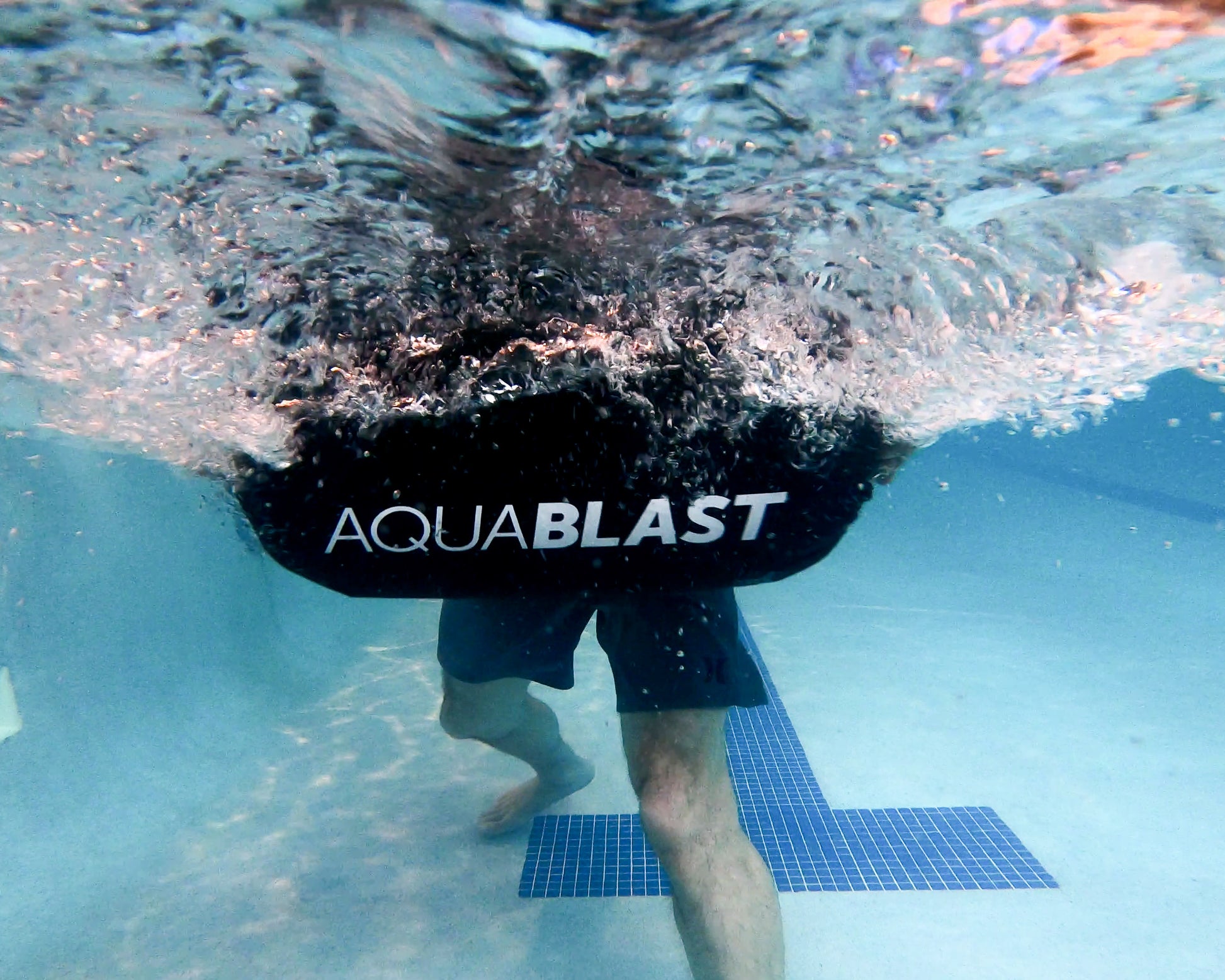 moving water with aquablast pool fitness and punching bags