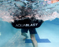 moving water with aquablast pool fitness and punching bags